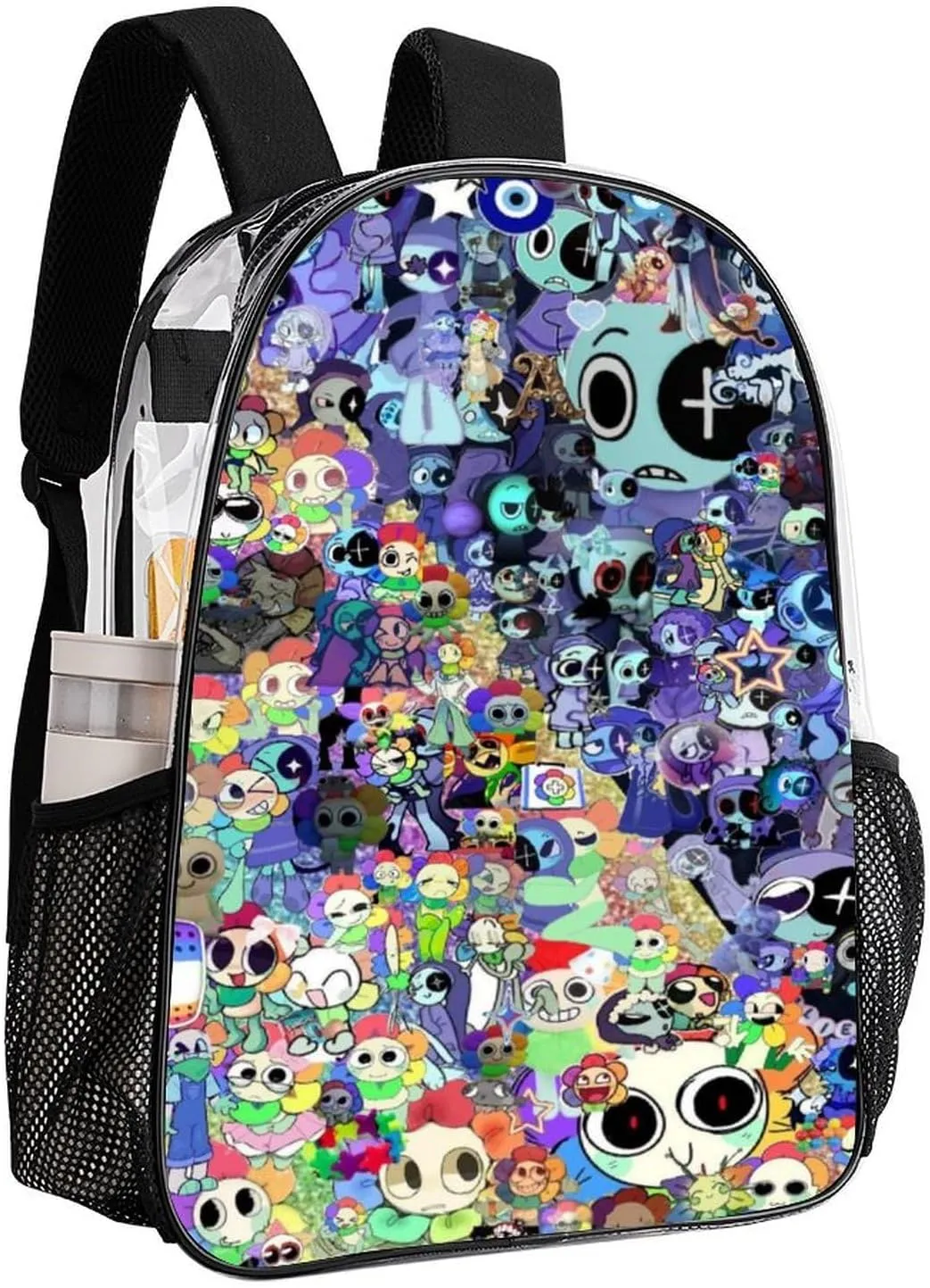 Dandys World Transparent Backpack Cute Large Capacity Laptop Backpack Travel Backpack For Unisex 17in