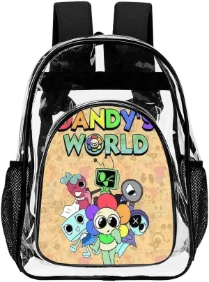 Dandys World Transparent Backpack With Front Pocket Large Capacity Laptop Backpack For Unisex
