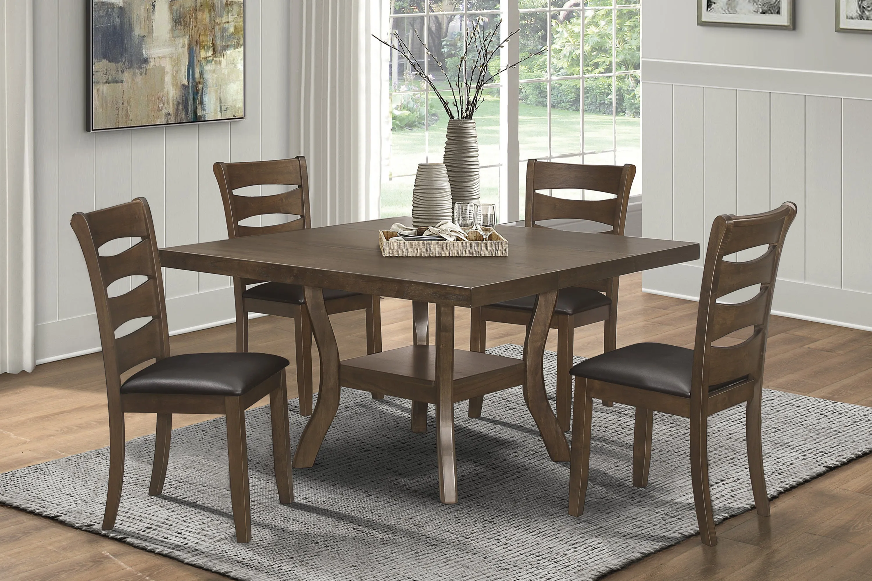 Darla Dining Table w/18" Butterfly Leaf, Mindy Veneer in Brown - 5712-54*