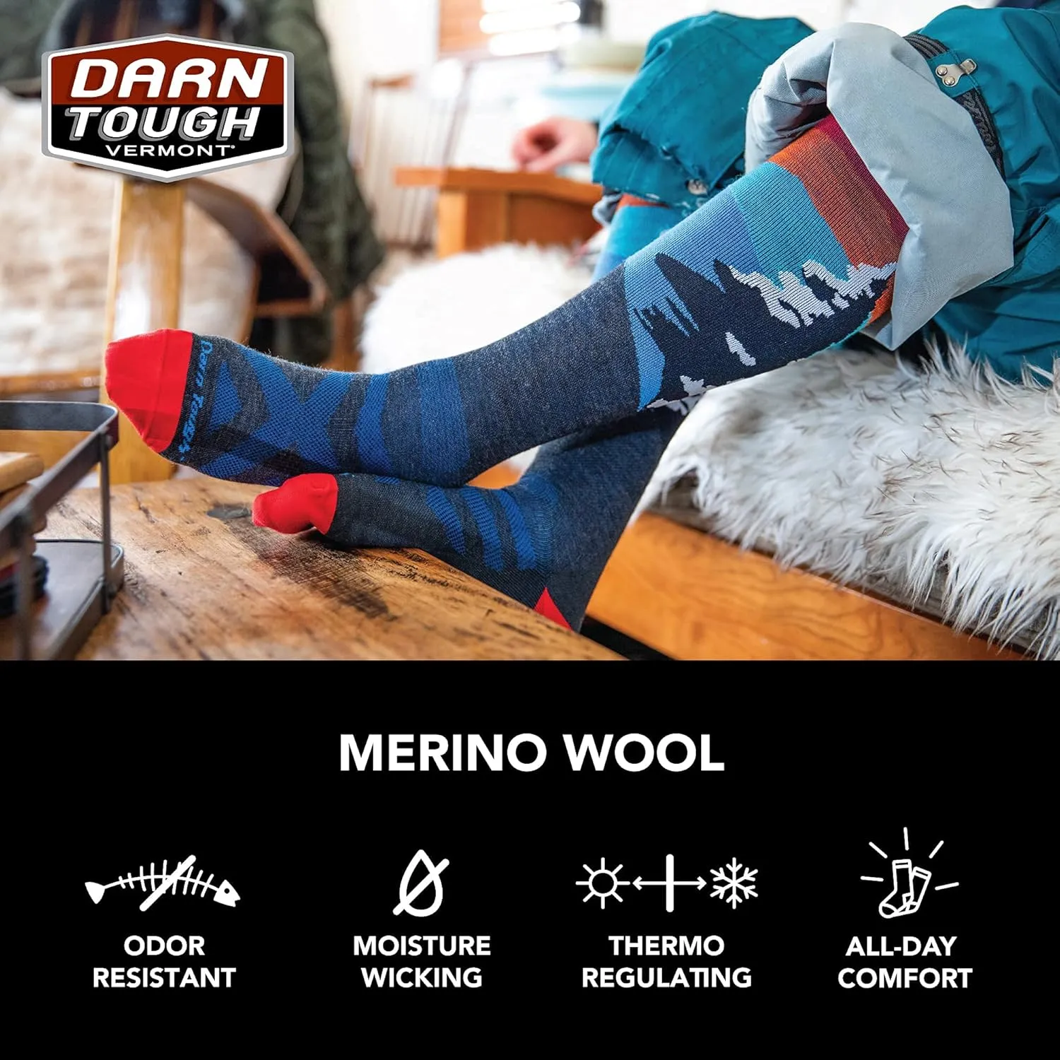 Darn Tough Men's RFL OTC Ultra-Lightweight Ski and Snowboard Sock (Style 8001) -