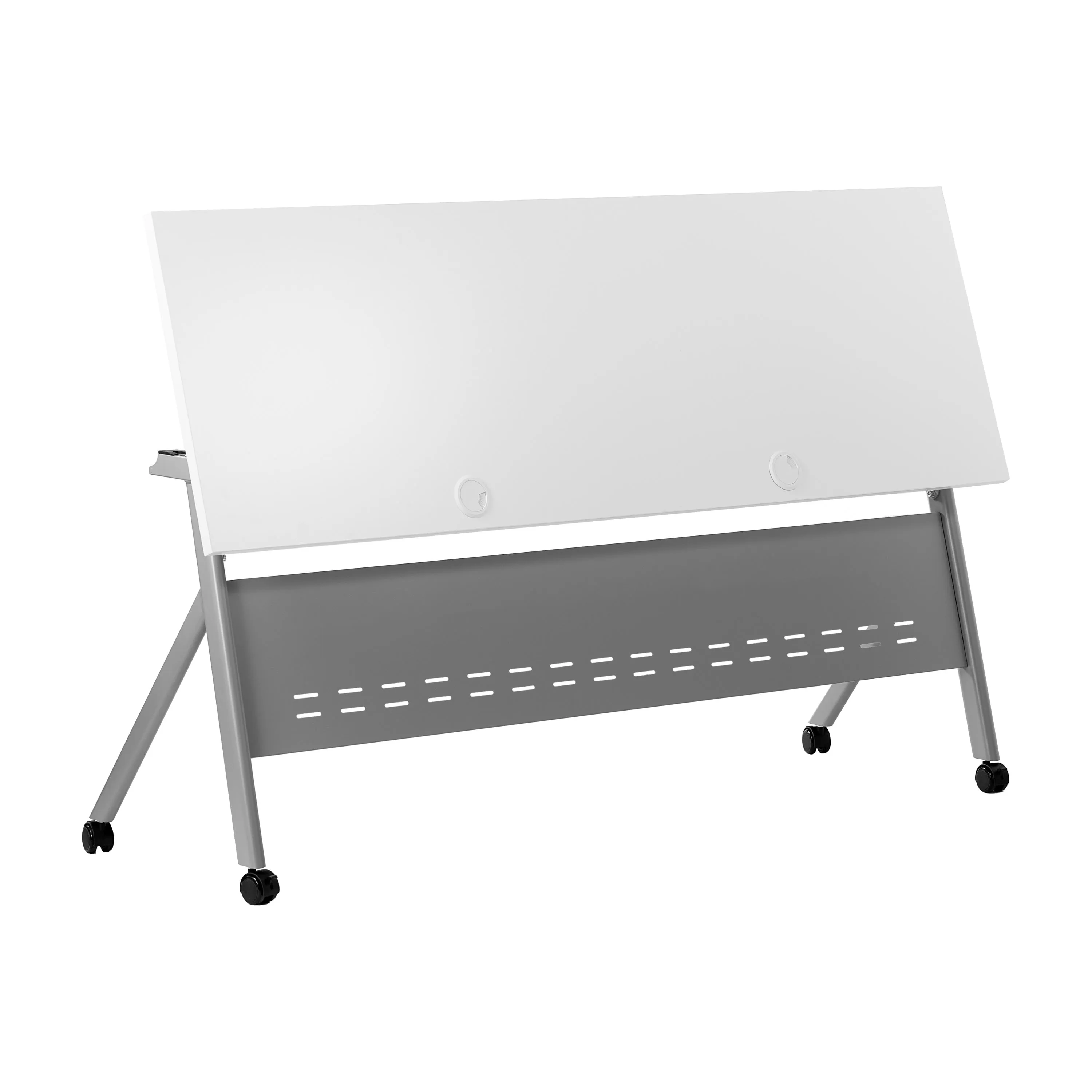 Davis Commercial Grade Heavy-Duty Nesting Flip Training Table with Y-Legs, Modesty Panel, Tabletop, and Frame