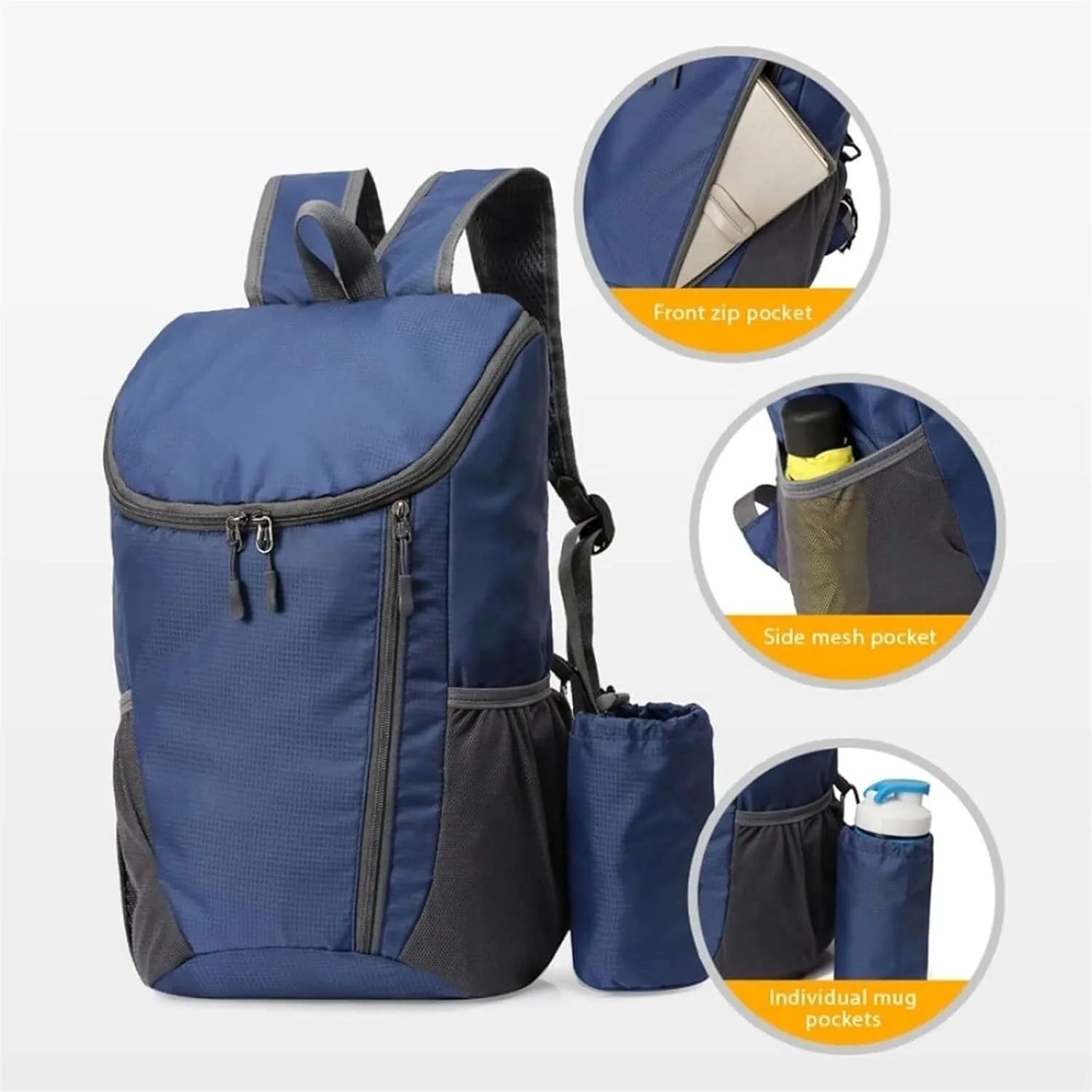 Daypack Climbing Touring Camping Backpack Ultralight Backpack With Bottle Holder Folding Travel Outdoor Sport Travel(E)