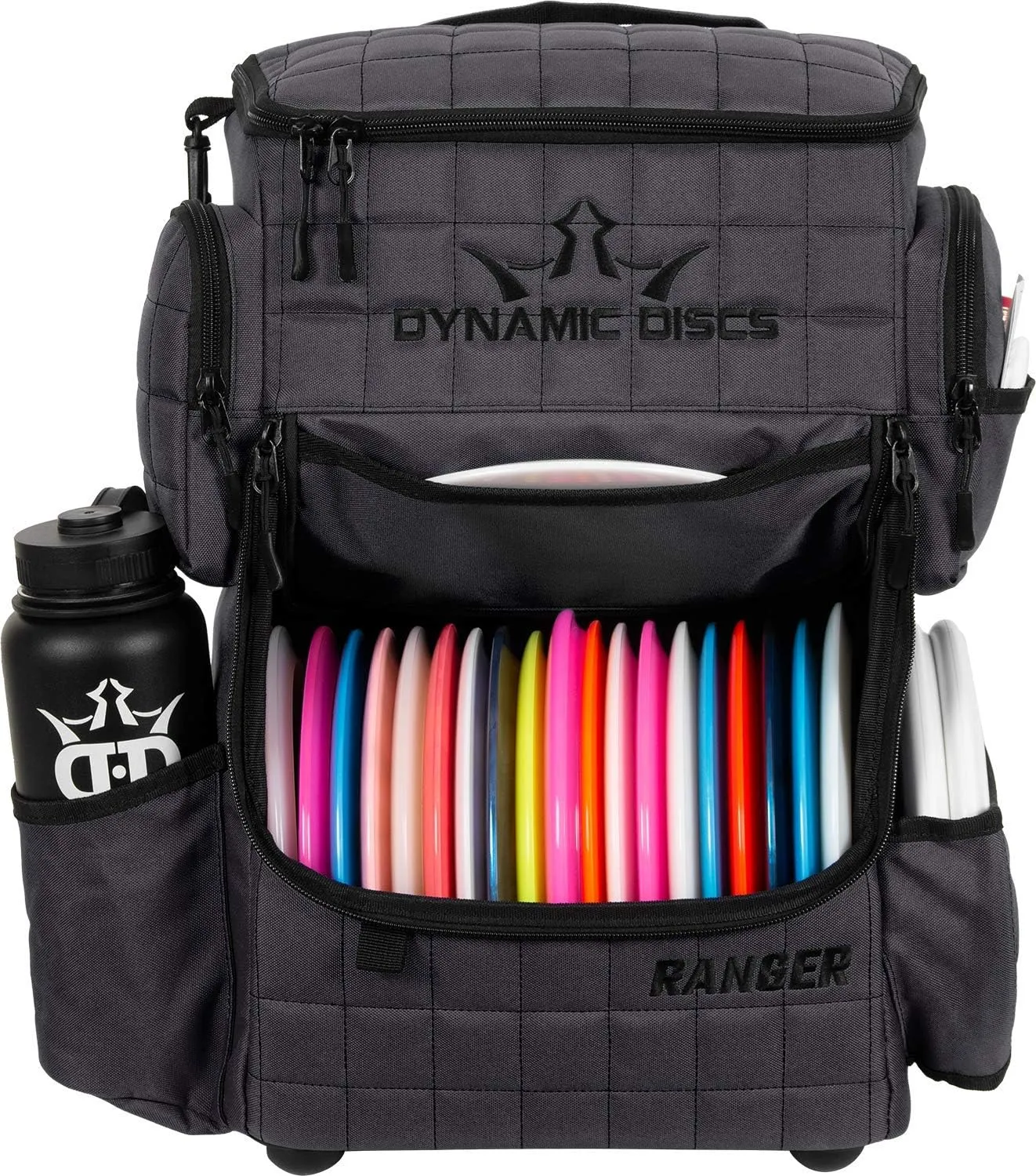 DD DYNAMIC DISCS Ranger Disc Golf Backpack | Large Main Compartment for 18  Discs | On-Deck Putter Pouch for Two Putters (Heather Charcoal)