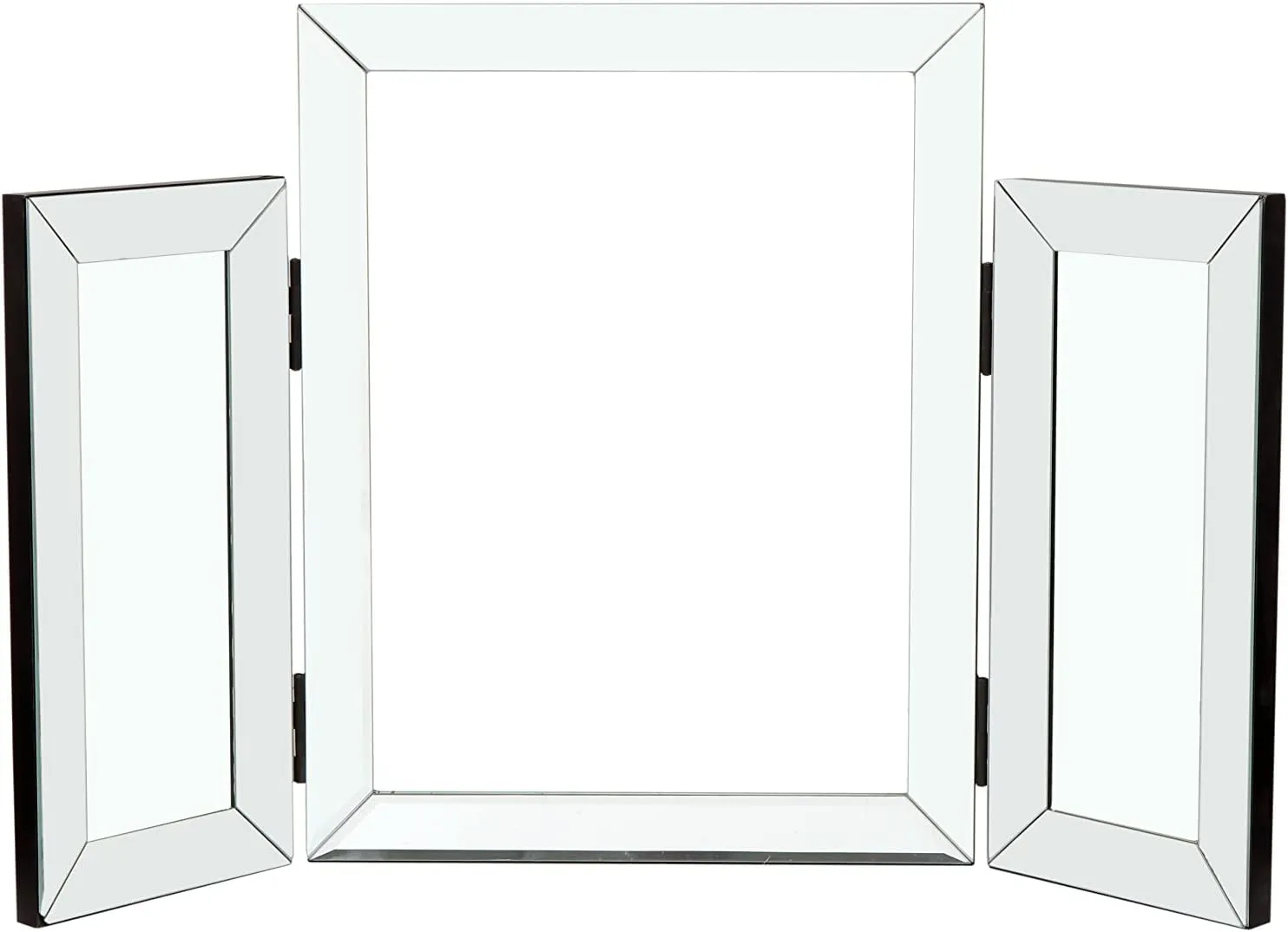 DEINPPA Mountain Shaped Folding Vanity Mirror, 3 Sided Mirror, Tri Fold Vanity Mirror, 3 Way Makeup Mirror, 31x20 Inch Large Mirror - Table Top, Dressing, Bathroom