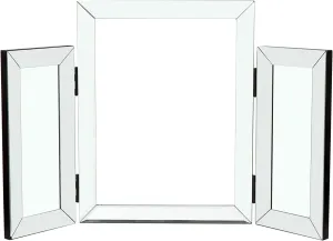 DEINPPA Mountain Shaped Folding Vanity Mirror, 3 Sided Mirror, Tri Fold Vanity Mirror, 3 Way Makeup Mirror, 31x20 Inch Large Mirror - Table Top, Dressing, Bathroom