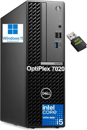 Dell OptiPlex 7020 SFF 7000 Business Small Desktop Computer, 14th Gen Intel 14-Core i5-14500 vPro (Beat i7-13700), 16GB DDR5 RAM, 512GB PCIe SSD, WiFi Adapter, RJ-45, HDMI, DisplayPort, Windows 11 Pro