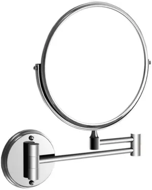 Desktop Vanity Mirror Wall-Mounted Makeup Mirror Retractable Folding Bathroom Wall-Mounted Mirror Makeup Magnifying Glass Without Punching Suitable for Travel, Makeup, Office(B)