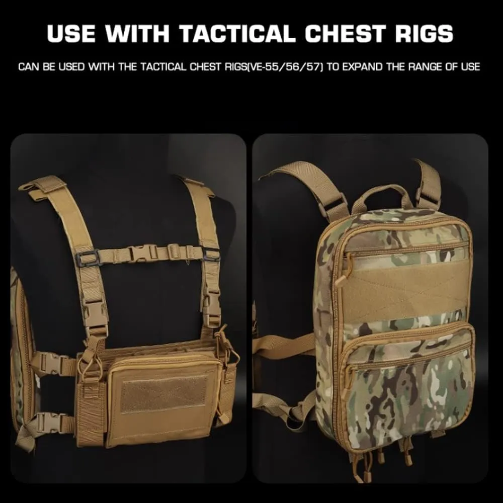DETECH Tactical Expandable Hydration Backpack MOLLE Multi-purposed Airsoft Utility Bag for Travelling Hiking Hunting