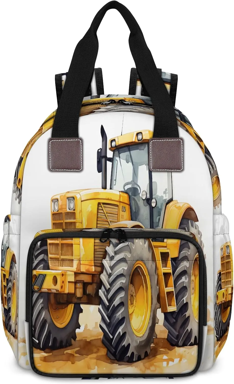 Diaper Bag Backpack Large Capacity, Construction Vehicles Painting Nappy Hand Shoulder Bag Mummy Travel Nursing Bags Baby Shower Gifts, with Insulated Pockets and USB Charging Port
