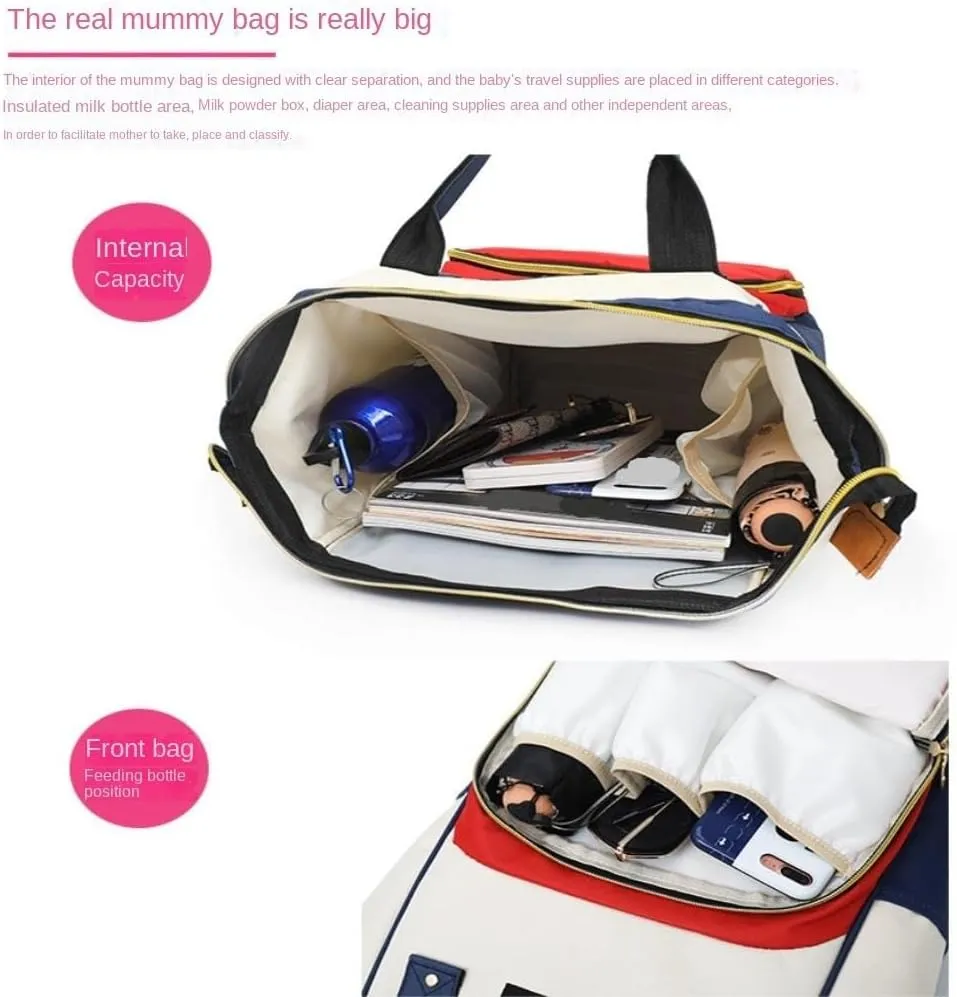 Diaper Bag Mummy bag thermal insulation fashionable lightweight travel backpack storage backpack Daiper Bag(B)