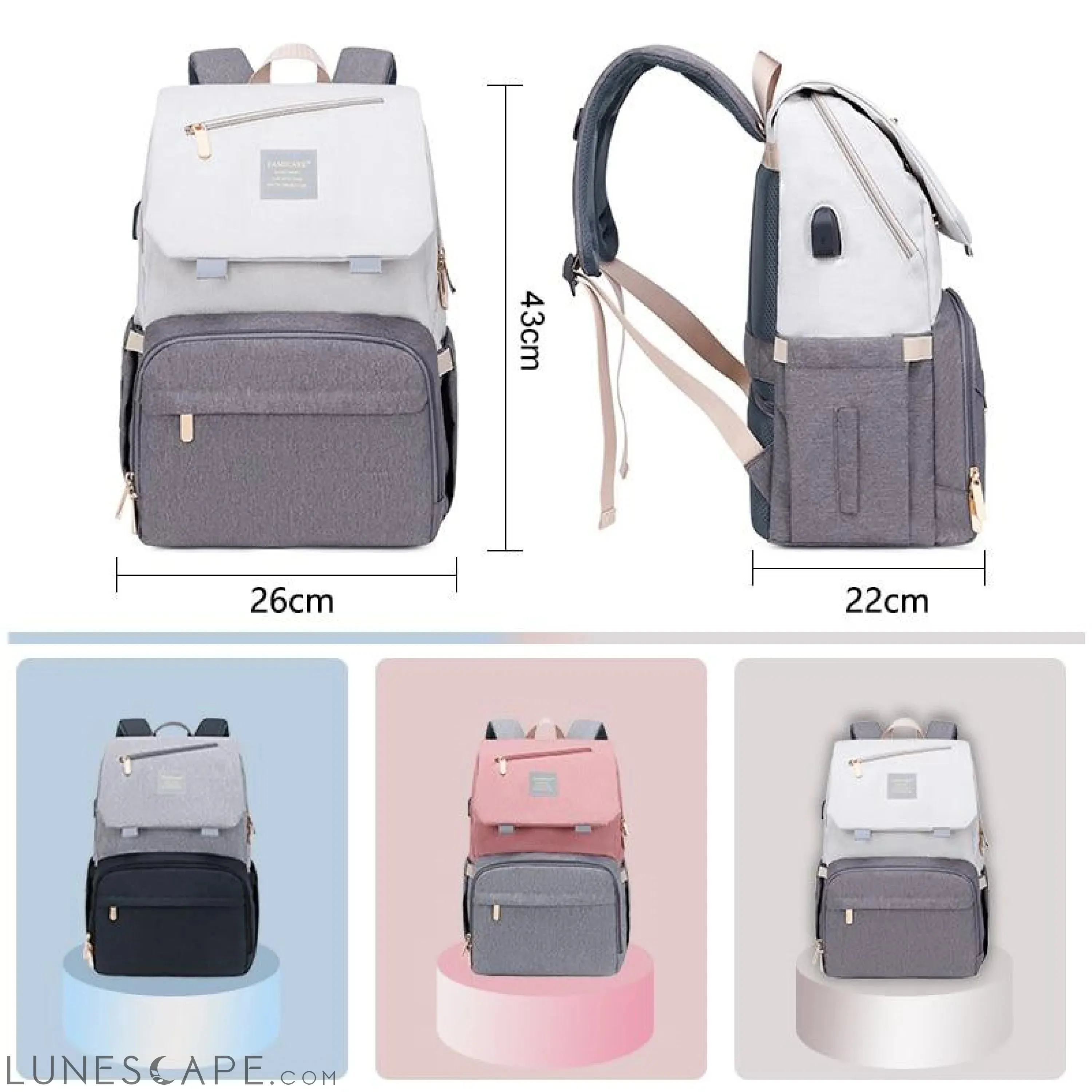 Diaper Bag Mummy Daddy Backpack Baby Stroller Waterproof Oxford