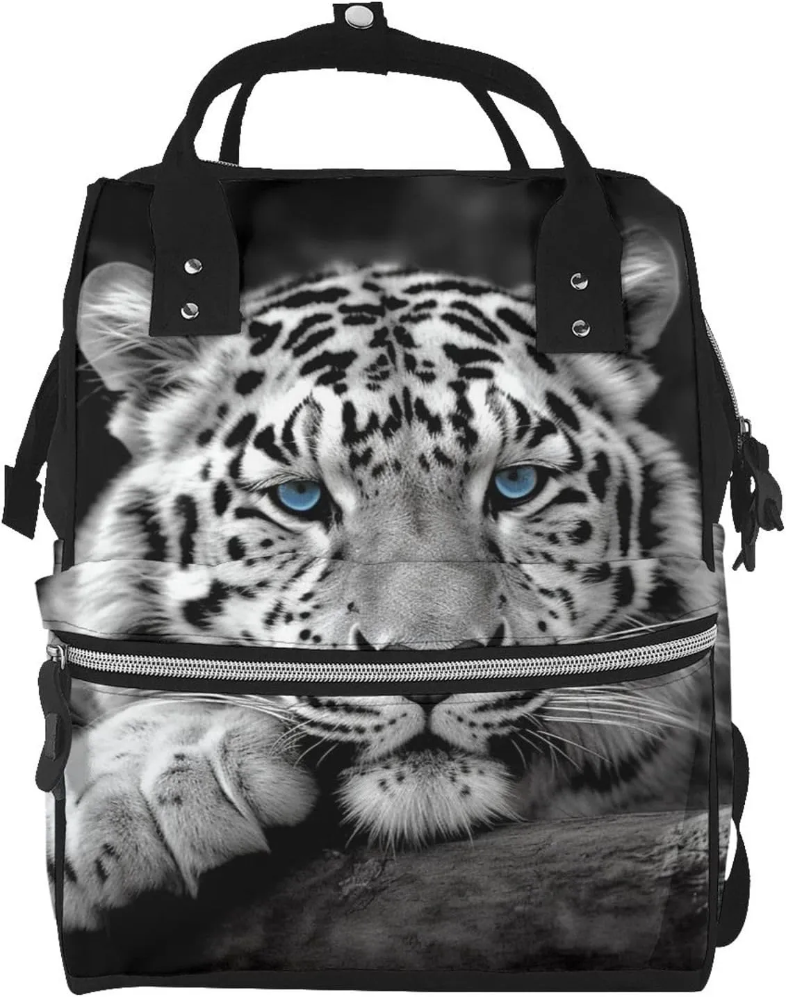 Diaper Bag Nappy Backpack Baby Bag Black and white tiger Mummy Backpack Multifunction Changing Bags for Travel, Black and White Tiger, One Size