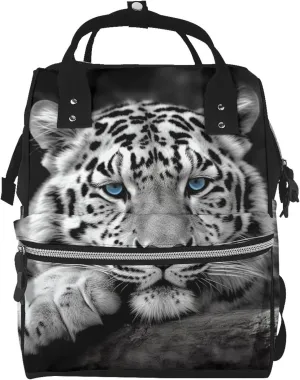 Diaper Bag Nappy Backpack Baby Bag Black and white tiger Mummy Backpack Multifunction Changing Bags for Travel, Black and White Tiger, One Size