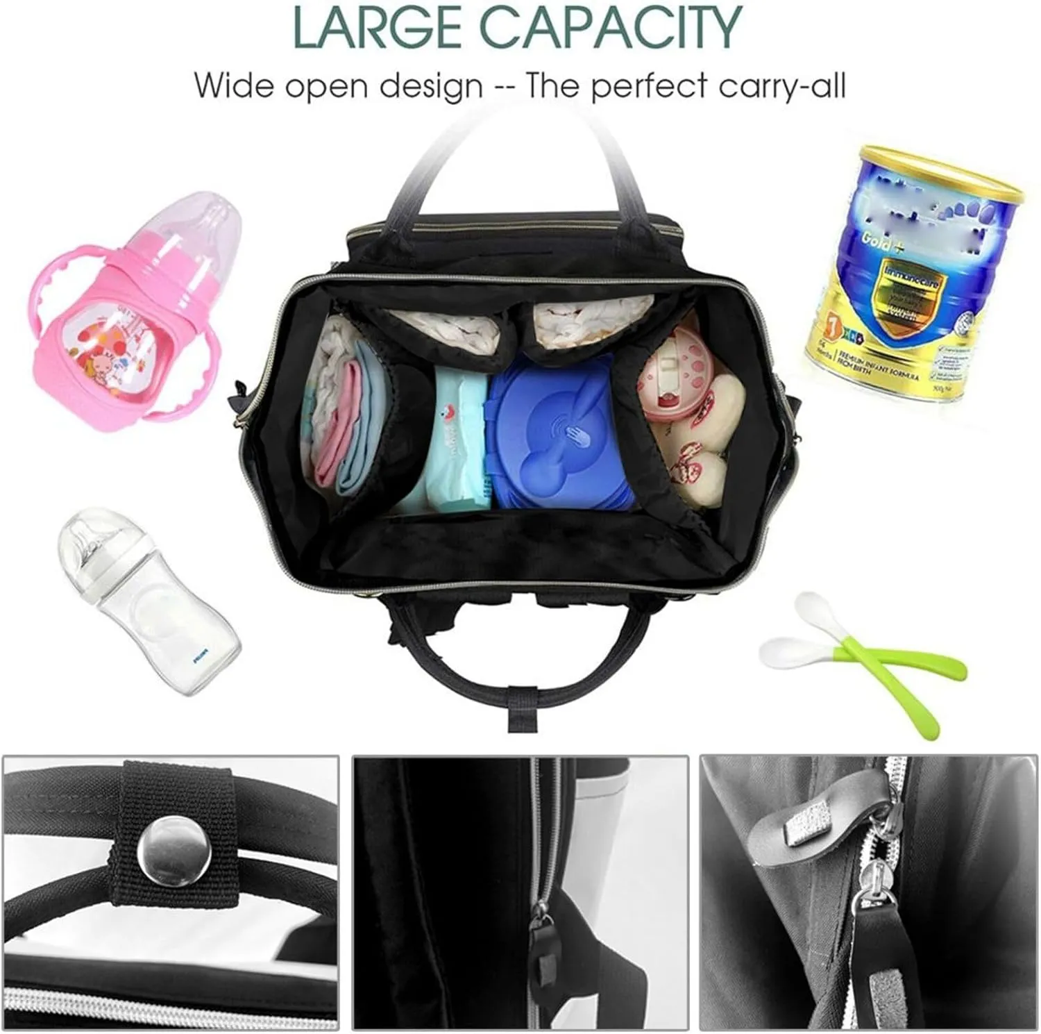 Diaper Bag Nappy Backpack Baby Bag Chickens and Farm Mummy Backpack Multifunction Changing Bags for Travel, Chickens and Farm, One Size