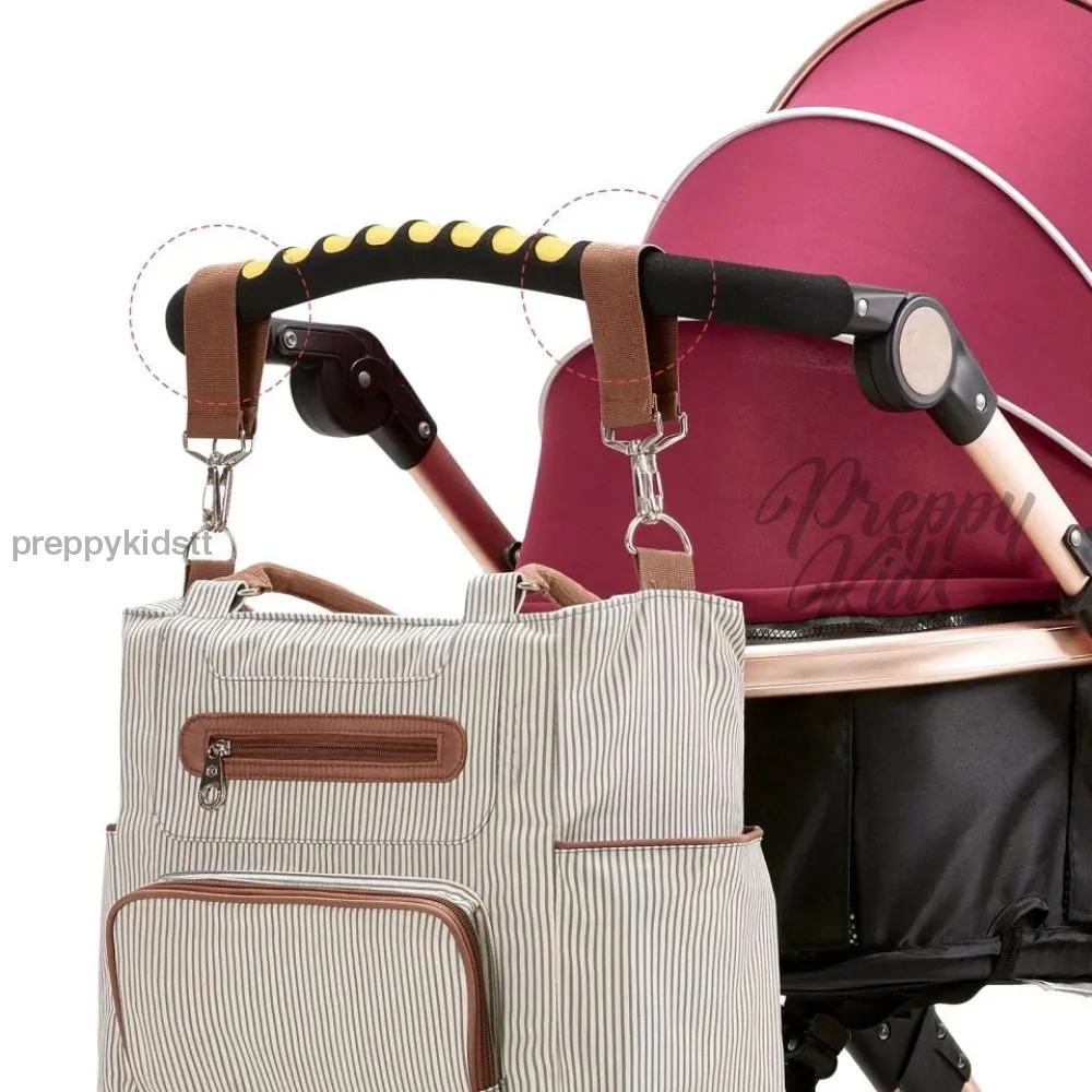 Diaper Mummy baby bag 7 pieces :  LITTLE STORY Brand . Nappy tote bag large capacity for baby mom dad Travel Bag with Stroller Straps