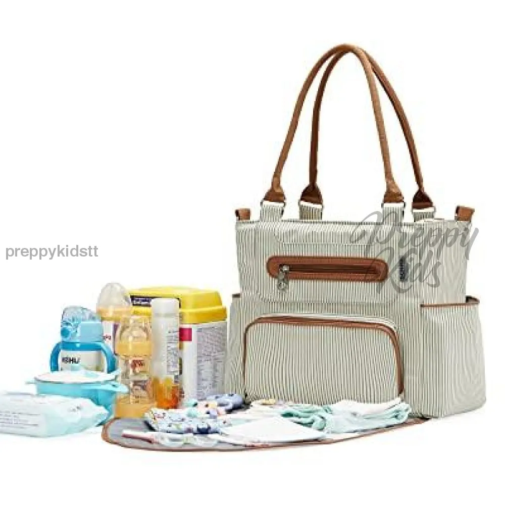 Diaper Mummy baby bag 7 pieces :  LITTLE STORY Brand . Nappy tote bag large capacity for baby mom dad Travel Bag with Stroller Straps