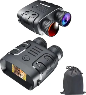 Digital Night Vision Monoculars, HD Night Vision Binoculars Level 7 Infrared 5X Digital Zoom Telescope Night Goggles for Hunting Camping Surveillance (Size : Add Bag 64GB)