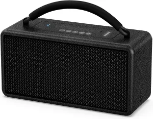 DINDIN Portable Bluetooth Speaker, 80W (Peak) Wireless TWS Speakers with Deep Bass, 20H Playtime, Surround Stereo Loud Sound, BT5.3/ AUX/USB/Mic Input for Party/Outdoor/Indoor/Travel (Black)