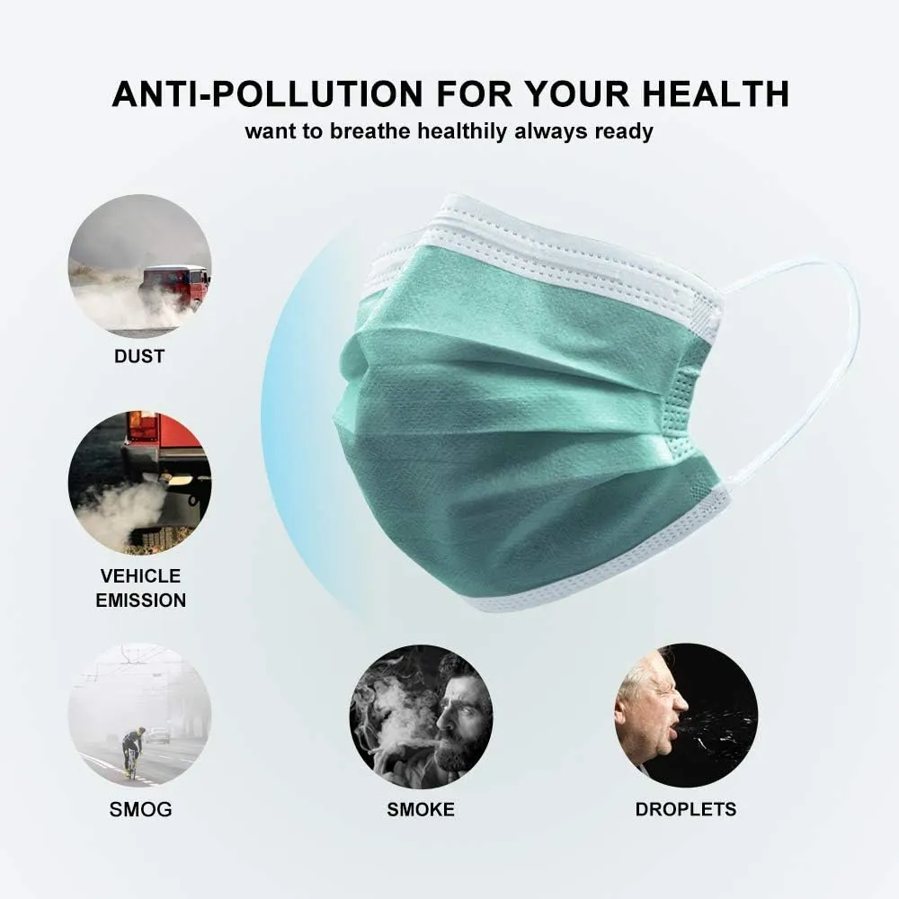 Disposable Face Mask 4-Ply for Adult, Soft Face Masks, Breathable Safety Mask…