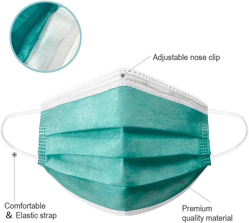 Disposable Face Mask 4-Ply for Adult, Soft Face Masks, Breathable Safety Mask…