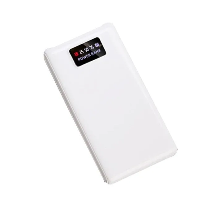 DIY 18650 Power Bank Box Plastic Shell Case Type C Micro Double USB Port Display Powerbank Box Powerbank  no Battery Holder