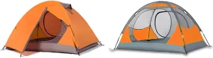 Dome Tent Festival Family Camping Tent for 2 People with Double Zipped Door and Carry Bag Double Layer Dome Tent for Outdoor Hiking Camping Beach Garden