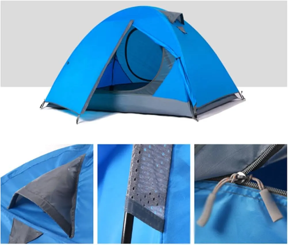 Dome Tent Festival Family Camping Tent for 2 People with Double Zipped Door and Carry Bag Double Layer Dome Tent for Outdoor Hiking Camping Beach Garden