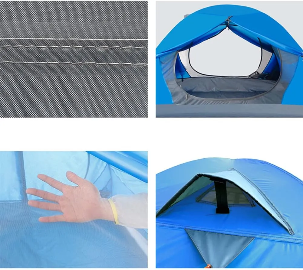Dome Tent Festival Family Camping Tent for 2 People with Double Zipped Door and Carry Bag Double Layer Dome Tent for Outdoor Hiking Camping Beach Garden