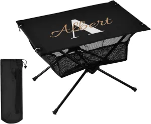 DOMIKING Black Custom Portable Camping Table Personalized Folding Picnic Tables Backpacking Table for Beach Camp Travel 23.6 * 15.7 * 15 in