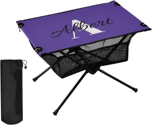 DOMIKING Dark Purple Custom Portable Camping Table Personalized Folding Picnic Tables Camp Table for Travel Beach Camp 23.6 * 15.7 * 15 in