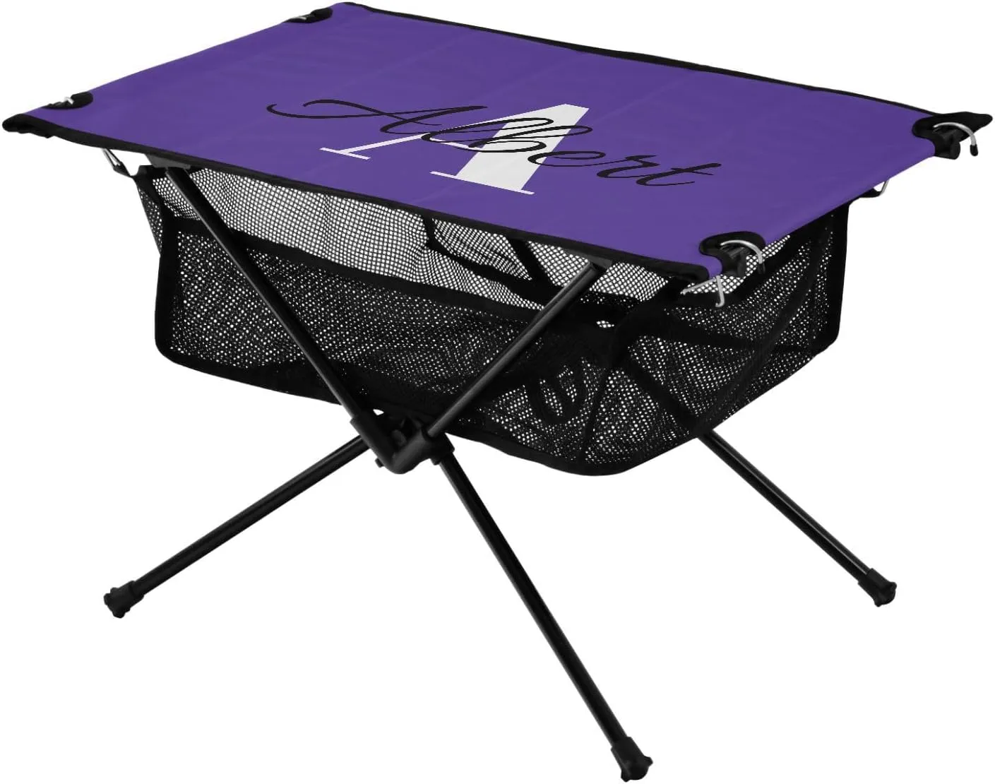 DOMIKING Dark Purple Custom Portable Camping Table Personalized Folding Picnic Tables Camp Table for Travel Beach Camp 23.6 * 15.7 * 15 in