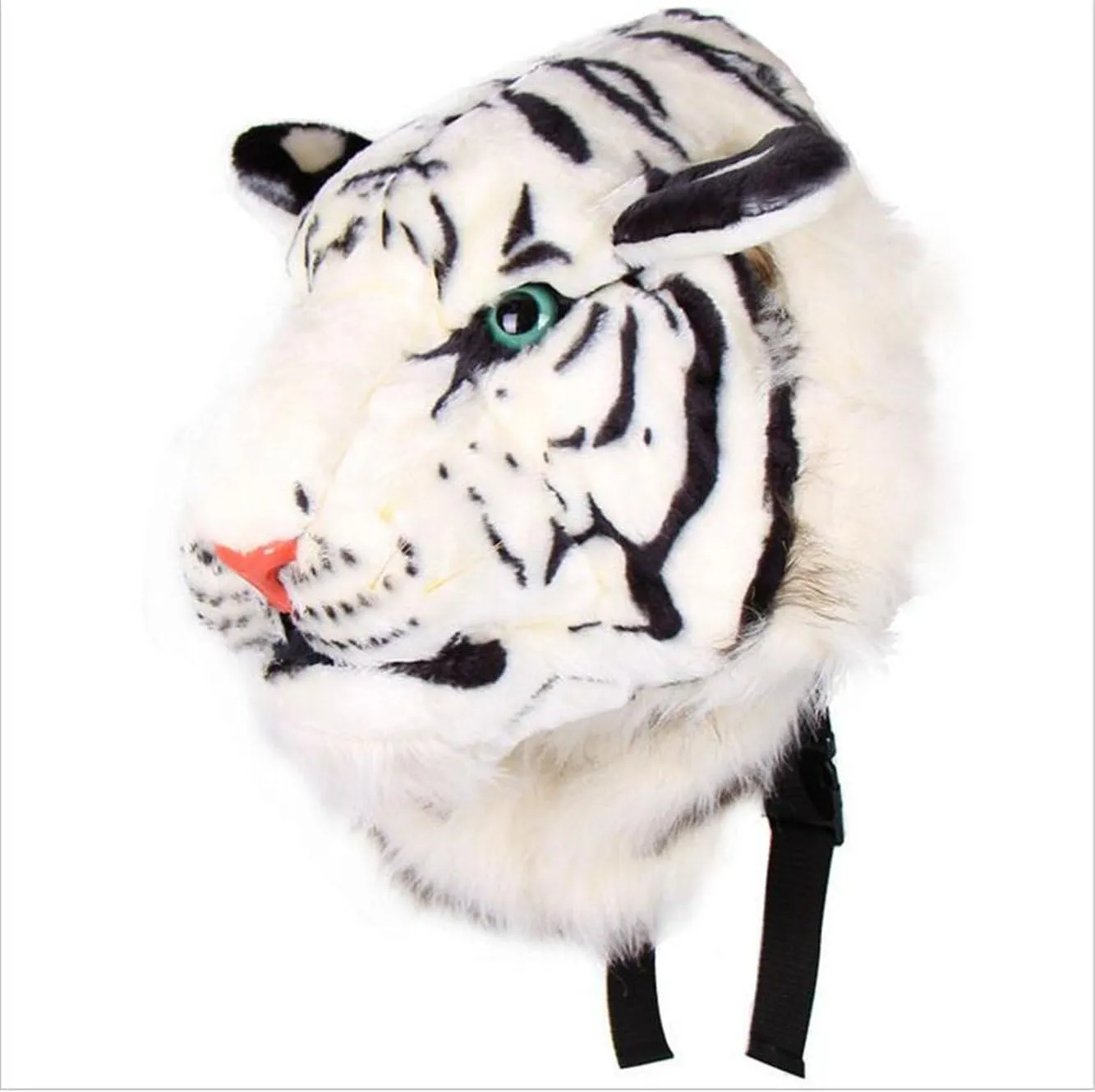 Domineering 3D Animal Head Backpack - Bengal Tiger & Lion, Wall Mount (Large, Tiger White)