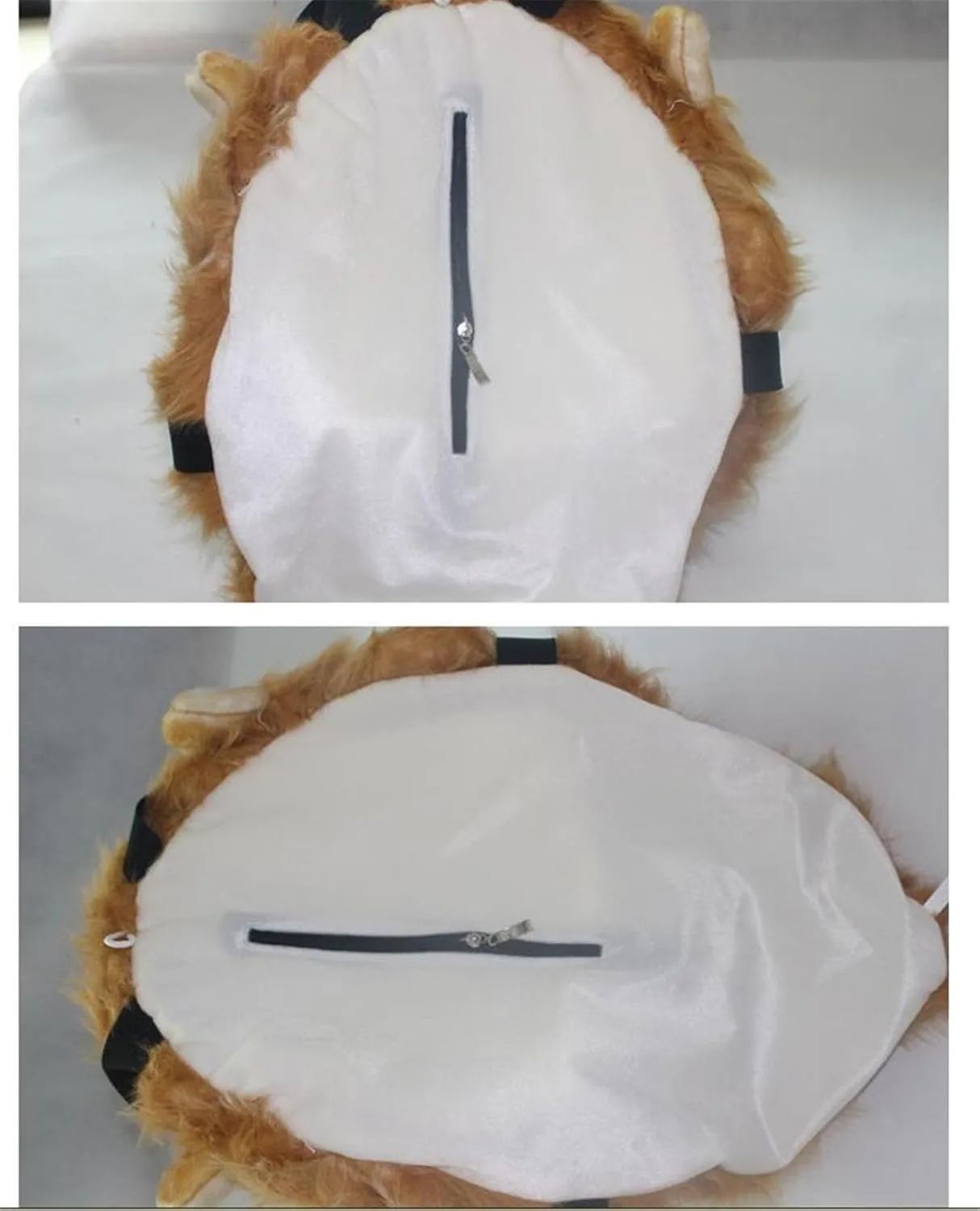 Domineering backpack stuffed tiger head 3D simulation personalised shoulder Bag Animal head shoulders bag (large, lion)