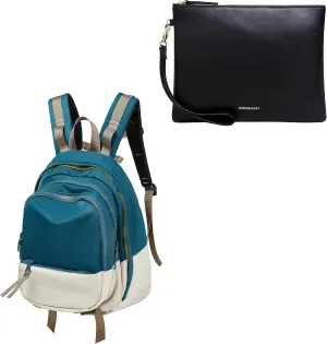 DORIS&JACKY UNISEX Campus Backpack Lambskin Leather Wristlet Clutch Purse