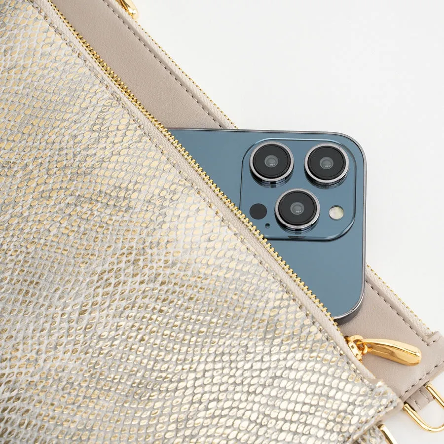 Double Bag Mini - Snake Gold