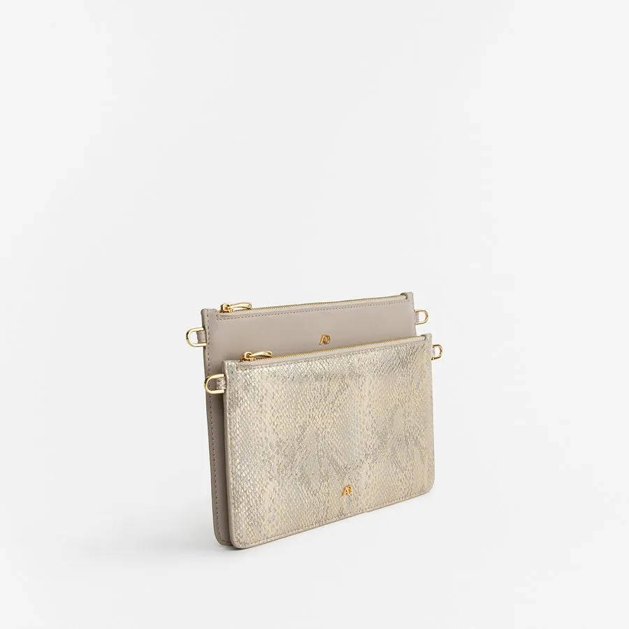 Double Bag Mini - Snake Gold