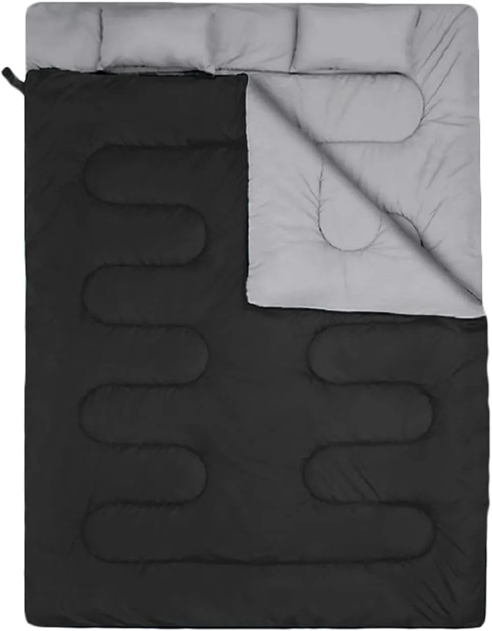 Double Heated Sleeping Bag for Adults, 3 Season Queen Size Heating Sleeping Bag for Cold Weather & Warm 2 Person USB Electric Sleeping Bag for Camping Hiking Backpacking