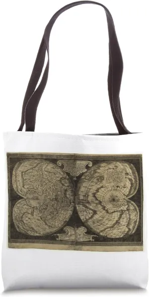 Double Hemisphere Map (1607) Tote Bag