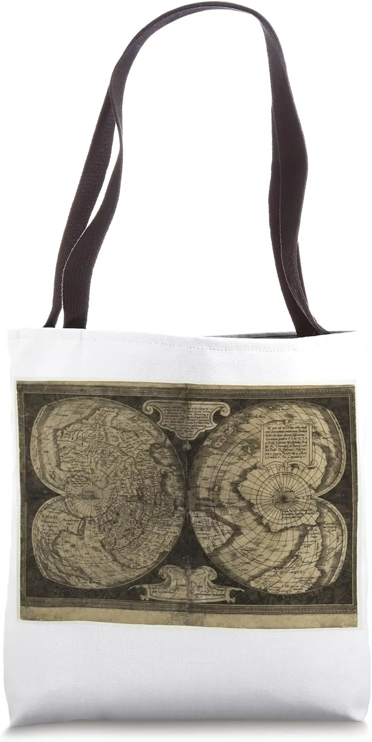 Double Hemisphere Map (1607) Tote Bag