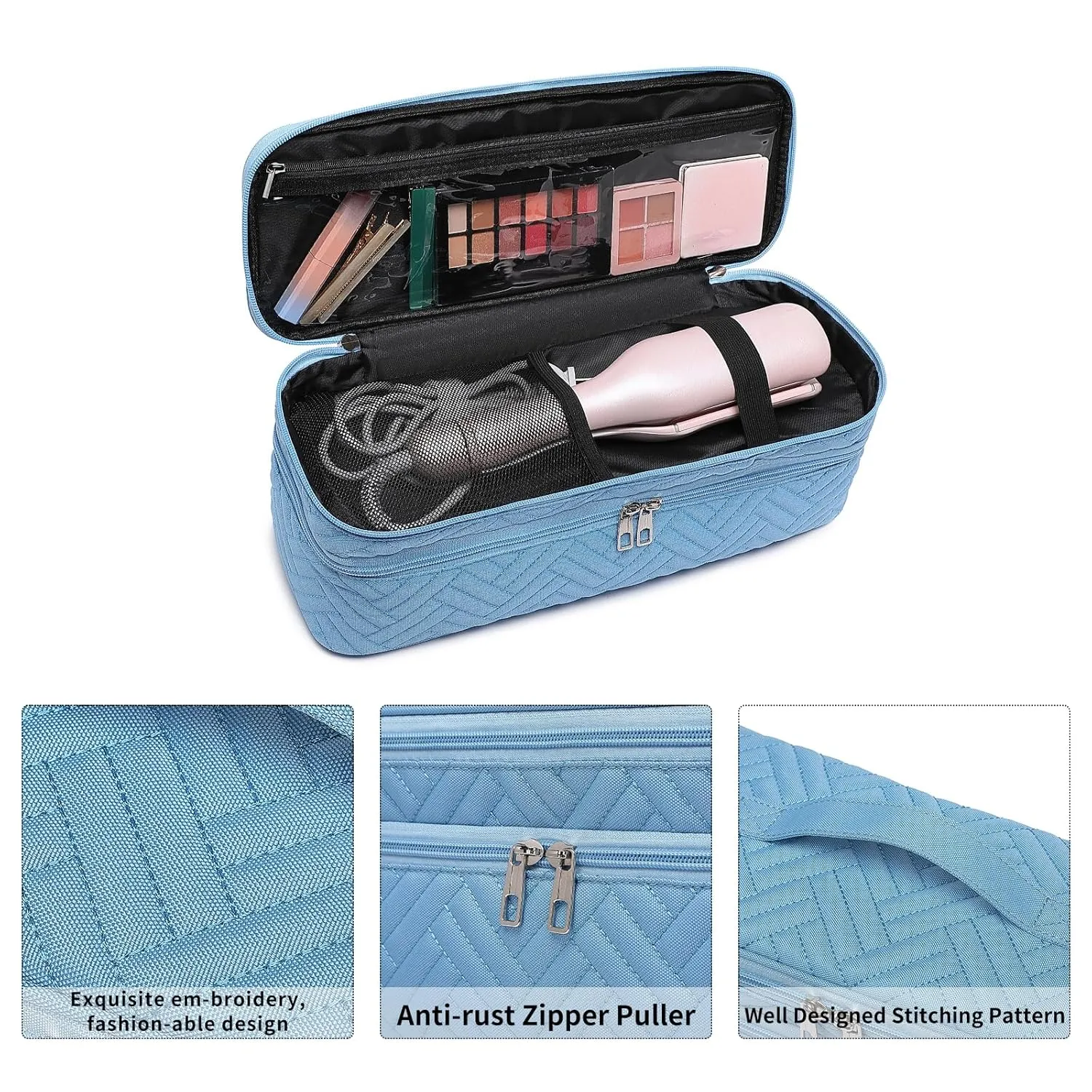 Double-Layer Carrying Case Apply to Revlon One-Step Hair Dryer, Travel Bag for Hair Volumizer/Styler,Water Resistant Storage Organizer Box,Compatible with FlexStyle Attachment (Bag Only)