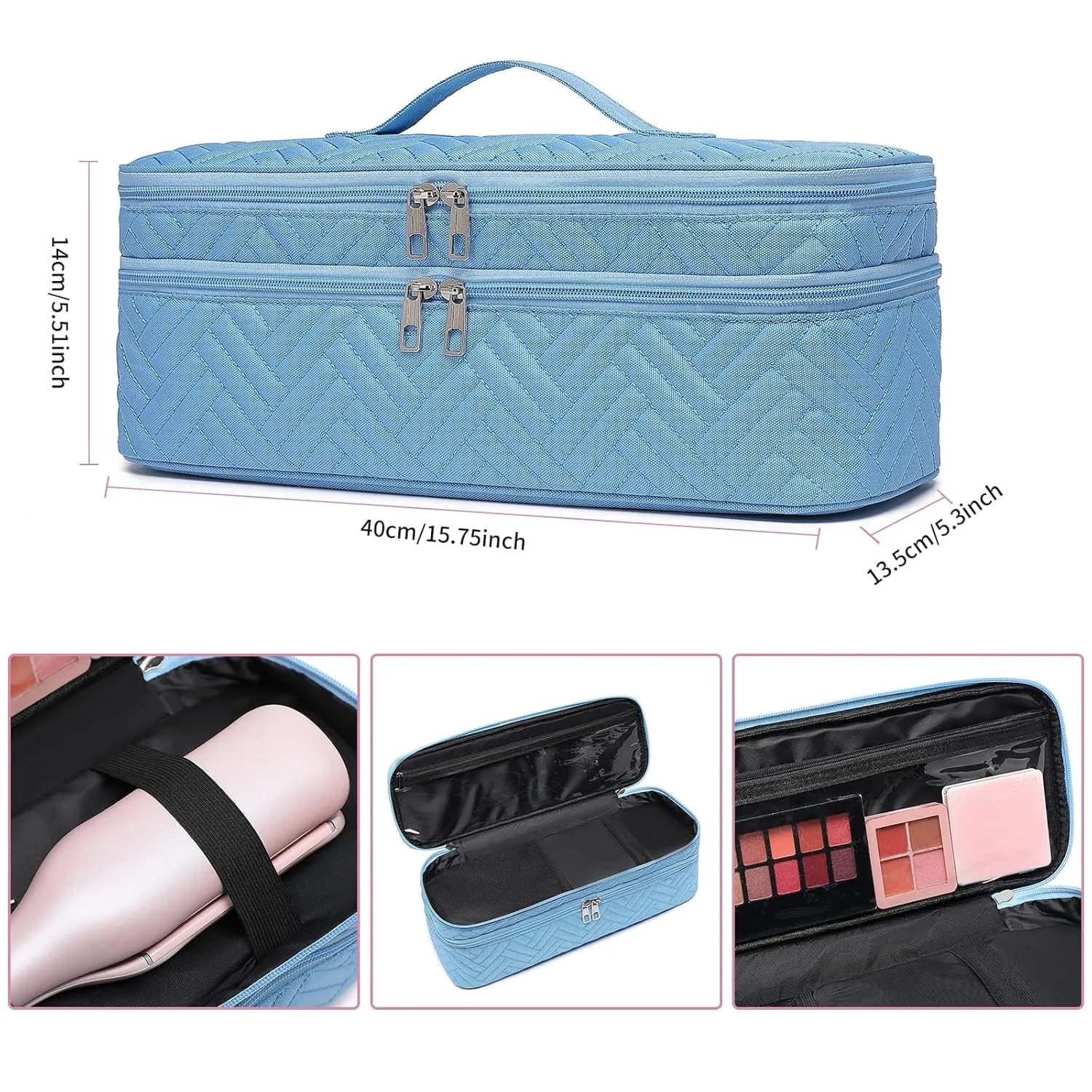 Double-Layer Carrying Case Apply to Revlon One-Step Hair Dryer, Travel Bag for Hair Volumizer/Styler,Water Resistant Storage Organizer Box,Compatible with FlexStyle Attachment (Bag Only)