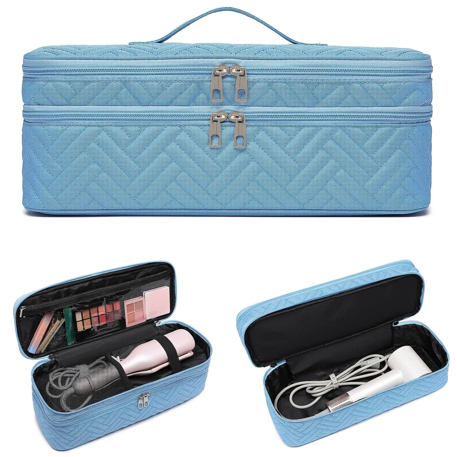 Double-Layer Carrying Case Apply to Revlon One-Step Hair Dryer, Travel Bag for Hair Volumizer/Styler,Water Resistant Storage Organizer Box,Compatible with FlexStyle Attachment (Bag Only)