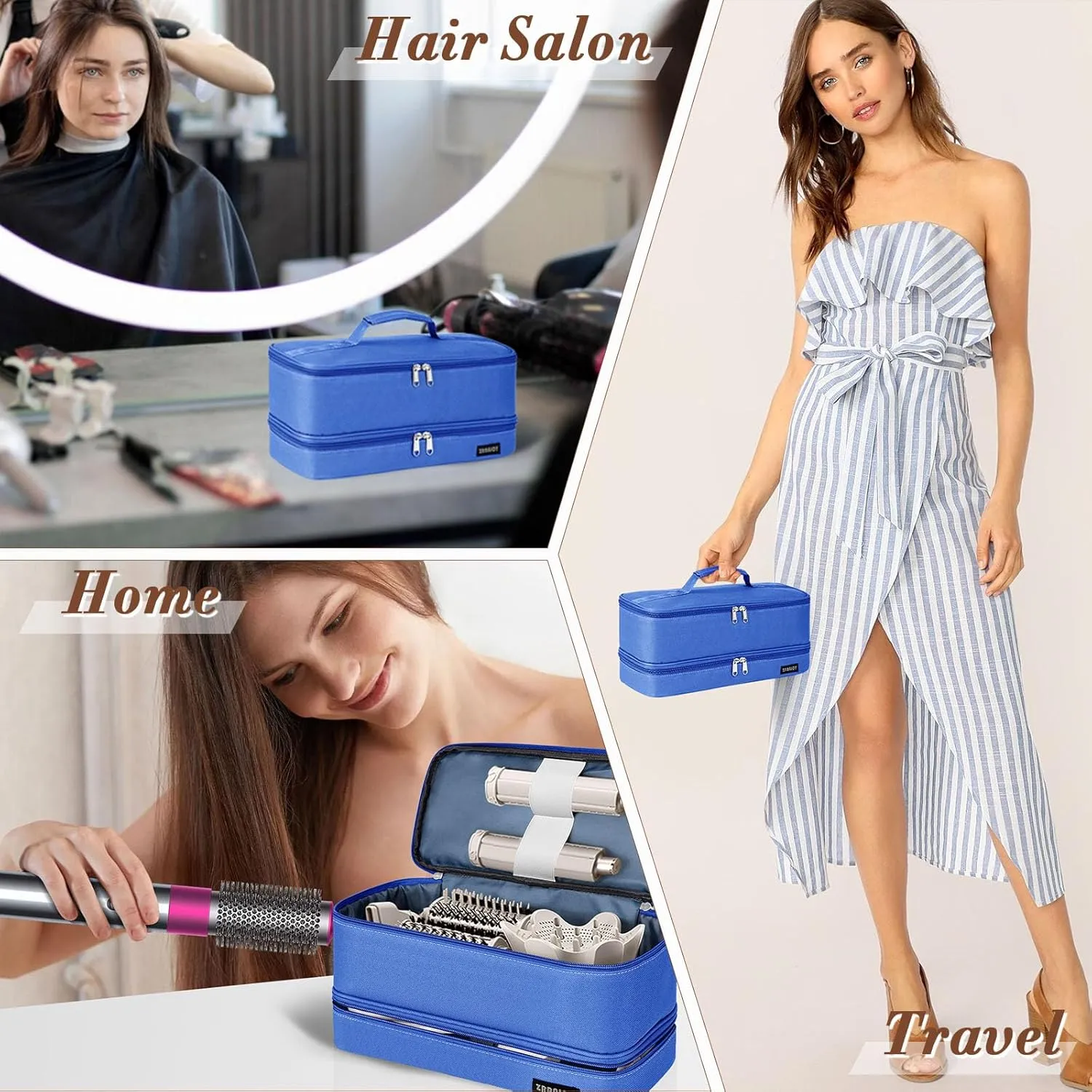 Double Layer Storage Case For Shark Flexstyle, Travel Carrying Case For Shark 430/440 Flexstyle, Organizer Bag For Shark Flexstyle/Dyson Airwrap Styler Attachments