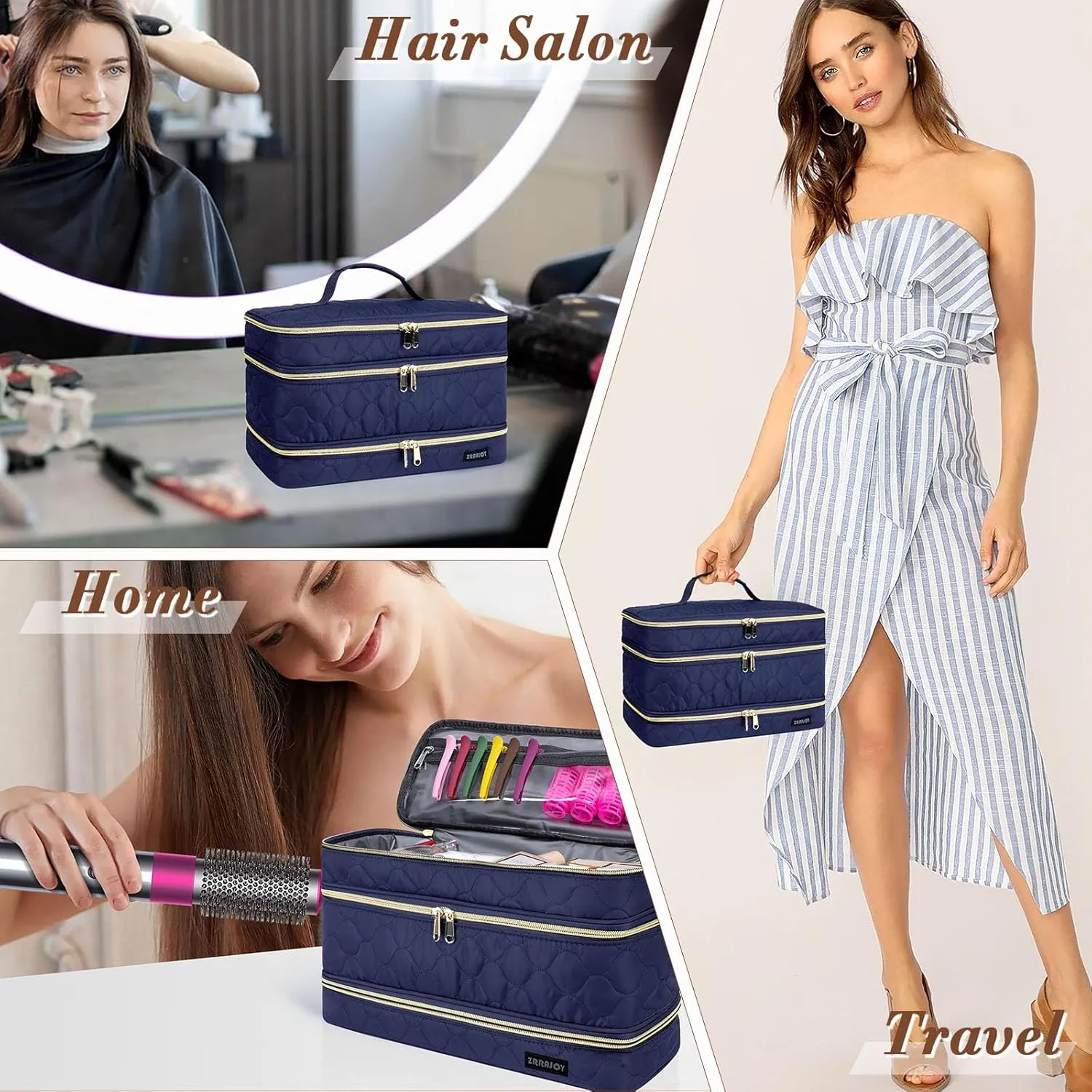 Double Layer Storage Case For Shark Flexstyle, Travel Carrying Case For Shark 430/440 Flexstyle, Organizer Bag For Shark Flexstyle/Dyson Airwrap Styler Attachments
