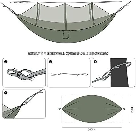 Double Nylon Anti-Mosquito Umbrella Cloth Hammock Outdoor Camping Swing Portable Sleep Hammock (Color : E)
