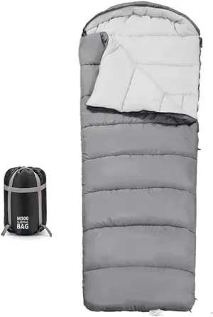 Double Persons Sleeping Bags For Adults with Hooded Anti splashing Breathable and Soft Design, Ideal for Camping,Grey (#5)