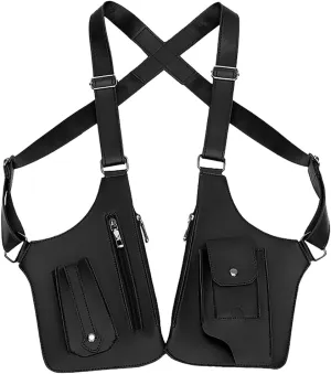 Double Shoulder Armpit Bag, 2025 New Multi-Pocket Anti-Theft Bag with Double Shoulder Straps, Underarm Leisure Backpack