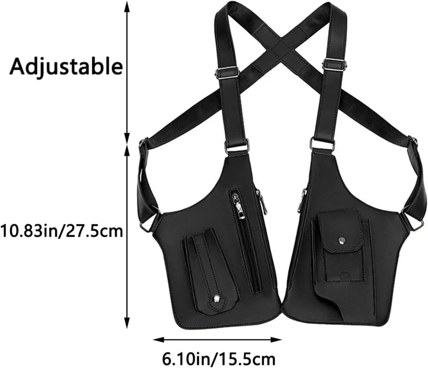Double Shoulder Armpit Bag, Double Shoulder Strap Multi-pocket Outdoor Anti-Theft Tactical Bag