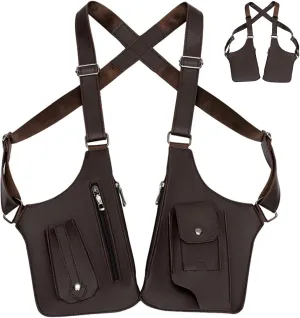Double Shoulder Armpit Bag for Men, Shoulder Purse Holster Bag with Double Shoulder Strap, Multi-pocket Anti-Theft Bag