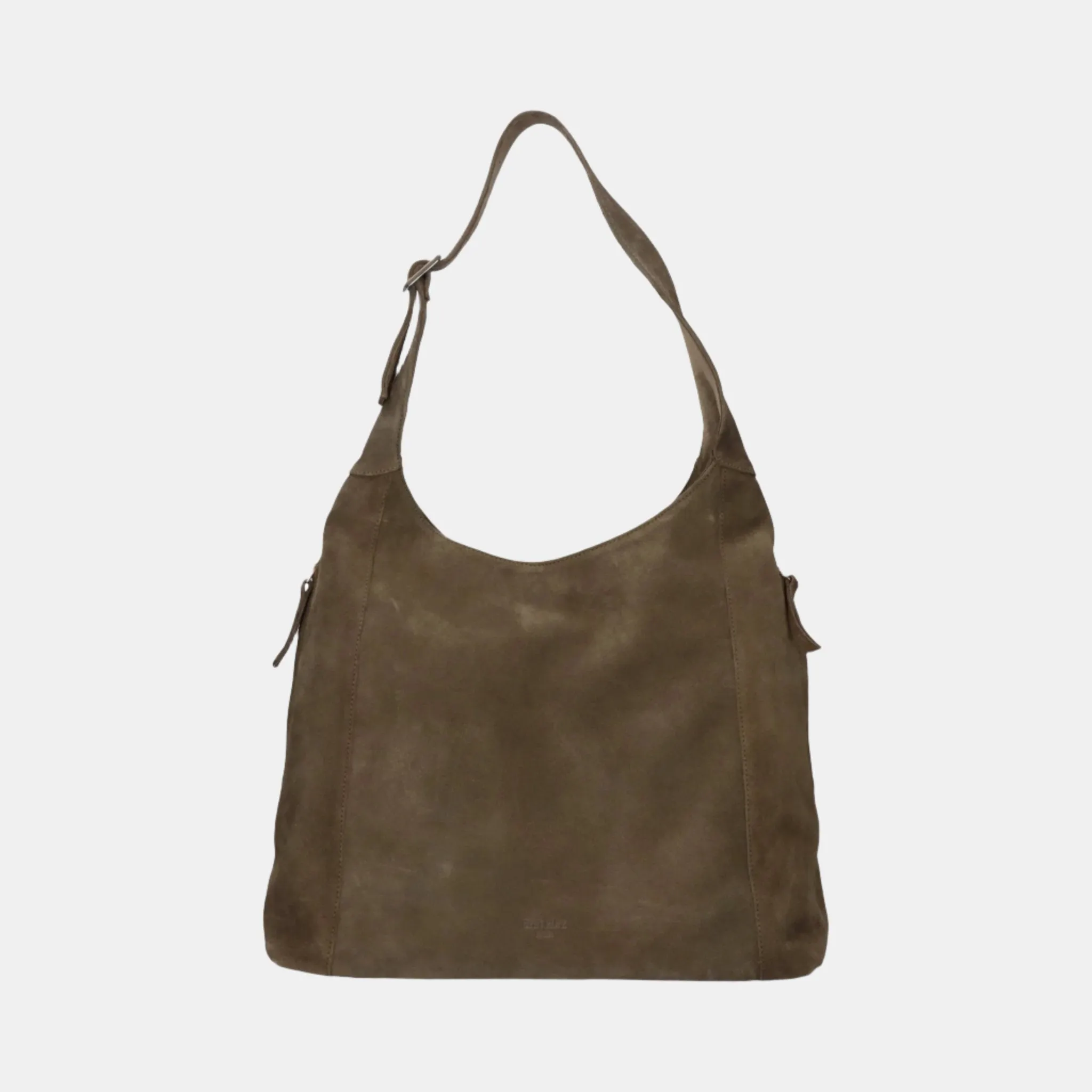 Double Zip Hobo Bag - Suede Olive